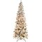 Best Choice Products 4.5ft Pre-Lit Artificial Snow Flocked Pencil Christmas Tree Holiday Decoration w/ 150 Clear Lights